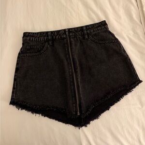 Black Denim Mini Skirt
